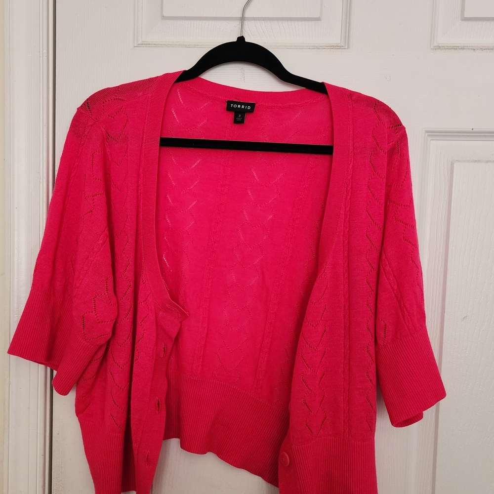 Torrid Vibrant Pink Cardigan Sweater